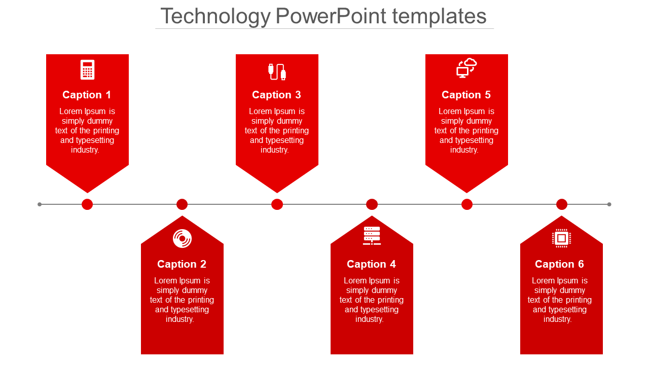 technology powerpoint templates-red